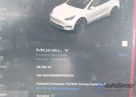 2023 Tesla Model Y Awd/Long Range Dual Motor All-Wheel Drive from USA, damaged, VIN 7SAYGDEE6PF830331